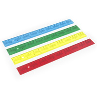 Ensemble de règles géométriques promotionnelles en plastique, règle droite avec échelle en pouces et en cm, 30 cm, avec impression personnalisée sur la surface