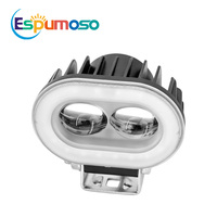 Lampe de travail LED Espumoso RGB Angel Ring avec klaxon intégré 110 dB, étanche IP67, double lentille, pour moto, VTT, UTV, camion, usine