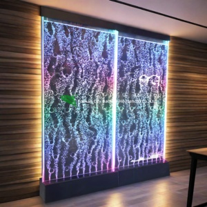 Nouveau design intérieur meubles de bar diviseur de pièce led multicolore mur de panneau de bulles d'eau en acrylique