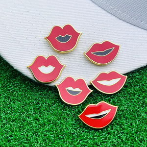 Cartoon Mouth Metal Enamel Badge Golf Hat Pin Alloy Butterfly Buckle Decoration - Product Image 4