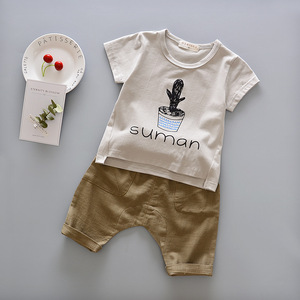 Vêtements pour bébé pas chers, vêtements pour nouveau-né, ensemble de 2 pièces pour l'été - Product Image 2