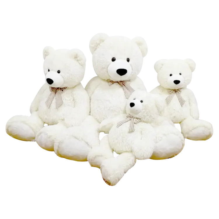 Custom large size soft big bear toys white giant teddy plushies