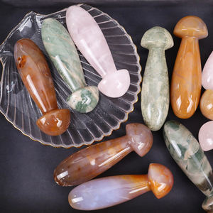 Masseur oculaire en forme de champignon Gua Sha, en cristal naturel, artisanat populaire, sculpture de guérison, tendance de la mode, vente chaude - Product Image 5