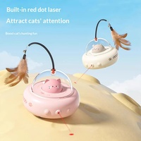 Juguete Interactivo para Gatos con Sensor Inteligente, Recargable por USB, Rotación Automática, Láser y Pluma, Venta al Por Mayor