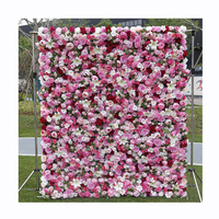 Livraison gratuite fleur rose mur plante artificielle tenture murale fleurs enrouler fleur rose mur toile de fond 8ft X 8ft