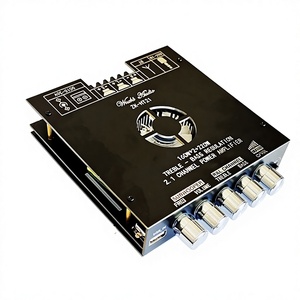 JQJ <span class=keywords><strong>ZK</strong></span>-<span class=keywords><strong>HT21</strong></span> <span class=keywords><strong>TDA7498E</strong></span> พัดลมระบายความร้อนในตัว BT 5.0 USB แผงวงจรเครื่องขยายเสียง2.1ช่อง - Product Image 1