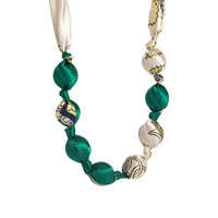 Collier ethnique en fil de soie perlé, motif géométrique, bijoux foulard pour femme