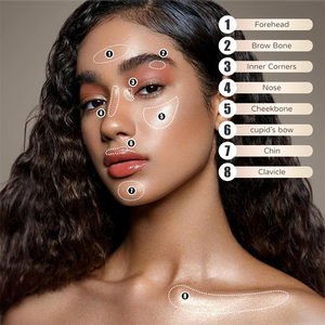 Muestra gratis hecho a medida de larga duración brillante perla brillo suave hornear resaltar polvo para resaltar la paleta de resaltado Facial - Product Image 6