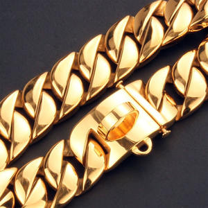 <span class=keywords><strong>Collar</strong></span> de perro cadena cubana de acero inoxidable chapado en oro de 18 quilates de lujo de 32mm DISEÑO DE <span class=keywords><strong>Rottweiler</strong></span> grande con impresión de logotipo personalizado - Product Image 5