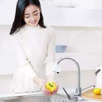 Robinet de cuisine intelligent ABS à économie d'eau avec capteur, pulvérisateur et aérateur multifonction, design moderne, blanc chromé