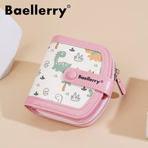 กระเป๋าใส่เหรียญขนาดเล็กสำหรับผู้หญิง Baellerry ลายไดโนเสาร์สีชมพู กระเป๋าซิปสำหรับใช้ในชีวิตประจำวัน - Product Image 1
