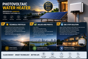 Chauffe-eau photovoltaïque pour toute la maison, utilisant la technologie de remplacement des chauffe-eau solaires à tubes sous vide traditionnels - Product Image 4