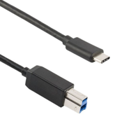 Kabel Printer USB C ke USB-B 3.0 untuk Komputer, Docking Station, Hard Disk Eksternal, Scanner