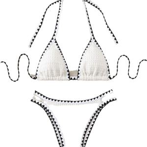 ชุดบิกินี่ไมโครคู่รักแบบกำหนดเอง OEM 3D พร้อมโลโก้ ชุดว่ายน้ำชายหาดสุดหรูสำหรับผู้หญิง ชุดฟิตเนส ชุดว่ายน้ำแบบสตริงมินิบิกินี่ - Product Image 5