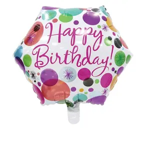 热卖派对装饰西班牙六角18英寸铝制生日快乐箔气球