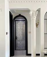 Puerta de Entrada Moderna de Acero con Diseño Francés, Arqueada, Doble Ovalada, con Aislamiento Acústico y Prevención de Incendios, Apertura Lateral para Interiores de Villas
