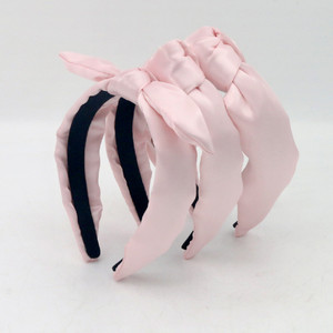 DREAM FASHION Designer Custom Solid Color Satin Headbands Top <strong>Bow</strong> Casual Elegant Woman and Kids Hair Accessories - Product Image 3