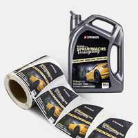 Autocollant en vinyle auto-adhésif imperméable et anti-huile avec logo personnalisé, impression UV, étiquette pour emballage de bidon d'huile moteur