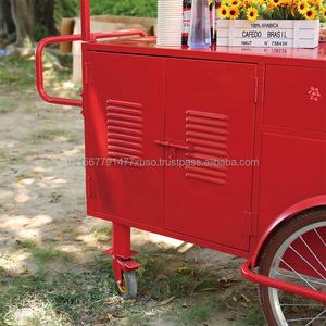 Market Metal Stall Stainless Steel Stand Foldable Food Cart Movable <b>Trolley</b> Outdoor Display Booth Snack Pushcart Pizza Kiosk - Product Image 3