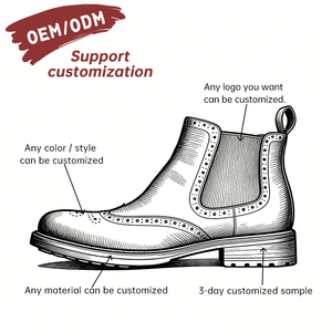 OEM Custom Made Horsehide Brogue <strong>Goodyear</strong> <strong>Welt</strong> Genuine Leather Waterproof Fashion Toe Lace-up Chelsea Martin <strong>Boots</strong> Trendy - Product Image 6
