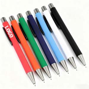 Stylo bille personnalisé avec logo, multicolore, finition lisse, portable, 1,0 mm, en métal, pour étudiants, examens et questions - Product Image 1