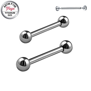 <span class=keywords><strong>Piercing</strong></span> en titane Freya : barre droite pour <span class=keywords><strong>langue</strong></span>, téton, hélix, cartilage d'oreille – Bijou long industriel pour femmes et hommes - Product Image 1