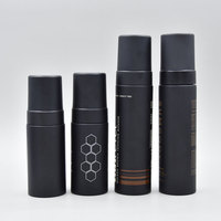 Bouteille de mousse vide givrée de conception Unique 200 ml bouteille de pulvérisation en plastique noir pour Salon de coiffure 150 ml 200 ml bouteille de pulvérisation ronde mate