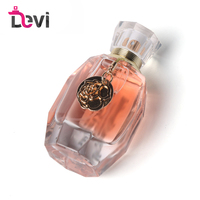 Flacon de parfum ovale en verre de 50 ml avec pompe pulvérisatrice, estampage à chaud, emballage carton, vide, rechargeable, orange rose, OEM/ODM, vente en gros Devi