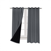 Rideau Thermique Double Couche Épais en Microfibre Matelassée Occultant Hiver Économie d'Énergie Anti-Courant d'Air Chambre Classique