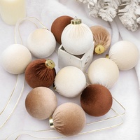 Ins Boutique Paquet cadeau transfrontalier du Nouvel An Tissu de velours enveloppé Boule de Noël Arbre Ornements suspendus Noël unique