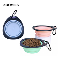 Bol pliable pour animaux de compagnie personnalisé avec mousqueton, bol de voyage pliable en TPR pour chien pour nourriture et eau