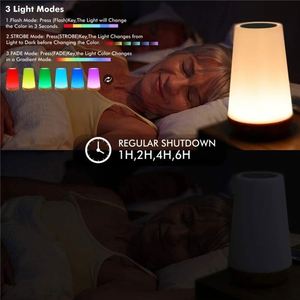 Portable RGB <b>Touch</b> USB Rechargeable Silicone Bedside <b>Lamp</b> Color-Changing Companion for Bedroom 13 Remote Operated - Product Image 3