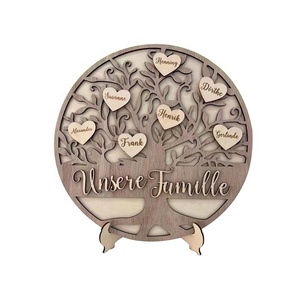 Tùy Chỉnh Bằng Gỗ Craff Tên Gia Đình Dấu Hiệu Cây Quà Tặng Từ Trẻ Em Cho Gia Đình Trang Trí Của Mẹ Món Quà Ngày - Product Image 2