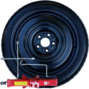 Kit <span class=keywords><strong>de</strong></span> <span class=keywords><strong>roue</strong></span> <span class=keywords><strong>de</strong></span> <span class=keywords><strong>secours</strong></span> SPACE SAVER en acier noir <span class=keywords><strong>de</strong></span> 18 pouces avec cric compatible 5 trous pour MG ZS (2017-PRESENT) - Product Image 1