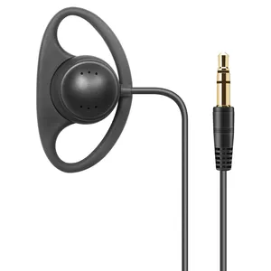 אוזניות וו אוזן צד אחד בצורת D אוזניות קליפ על אוזניות מכשיר קשר אוזניות למערכת מדריך טיולים או מקלט מערכת צג