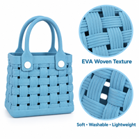 Sac fourre-tout tissé en EVA, lavable, prêt à personnaliser, léger, imperméable, pour la plage, les voyages, le rangement quotidien, style décontracté