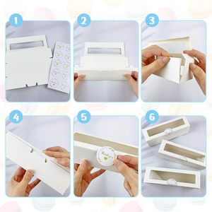 Cajas <span class=keywords><strong>para</strong></span> Macarons Blancas, Empaque <span class=keywords><strong>para</strong></span> Macarons, Contenedor <span class=keywords><strong>para</strong></span> Pastelería, Caja <span class=keywords><strong>de</strong></span> Regalo <span class=keywords><strong>para</strong></span> Postres con Ventana <span class=keywords><strong>para</strong></span> <span class=keywords><strong>Cumpleaños</strong></span> y San Valentín - Product Image 6