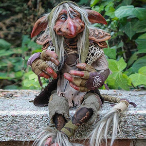 Statue en résine de gnome forestier vintage, décoration de jardin extérieur, sculpture mythique de troll et elfe, ornement pour pelouse, cour, maison, cadeau - Product Image 6