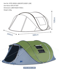 Tenda Pop-up Personalizzata Resistente e Pieghevole per 4-6 Persone, per Campeggio, <span class=keywords><strong>Trekking</strong></span> e <span class=keywords><strong>Viaggi</strong></span> all'Aperto con Logo - Product Image 3