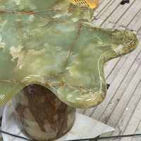 Table d'appoint ronde en onyx moderne scellée, en jade vert onyx, pour salon, style nordique, meuble en onyx