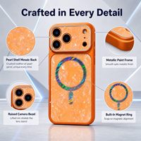 Casing Metalik Glossy Langsung dari Pabrik dengan Ring N52 Built-in, Fast Charge, Edisi Putih untuk iPhone Seri 15 16 17 18