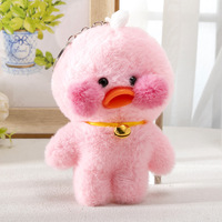 Porte-clés en peluche chiot Lalafanfan mignon 12*10cm, pendentif dessin animé doux et moelleux, breloque de sac avec clochette, jouet en peluche, cadeau pour filles