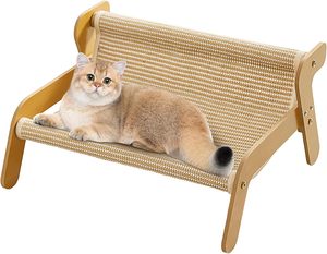 Griffoir pour chat en bois, résistant à l'usure, avec tapis en sisal, structure d'escalade, transat et chaise en sisal pour chats - Product Image 3