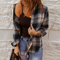Wholesale New Arrivals Fashion Ladies Casual Wear Long Sleeve Women Plaid Flannel Shirts