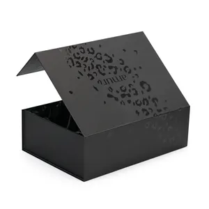 Custom Printed Logo Rigid Cardboard Luxury Clamshell Open Magnetic Picture Frame Folding Packaging Gift Box Clothes Folding Box