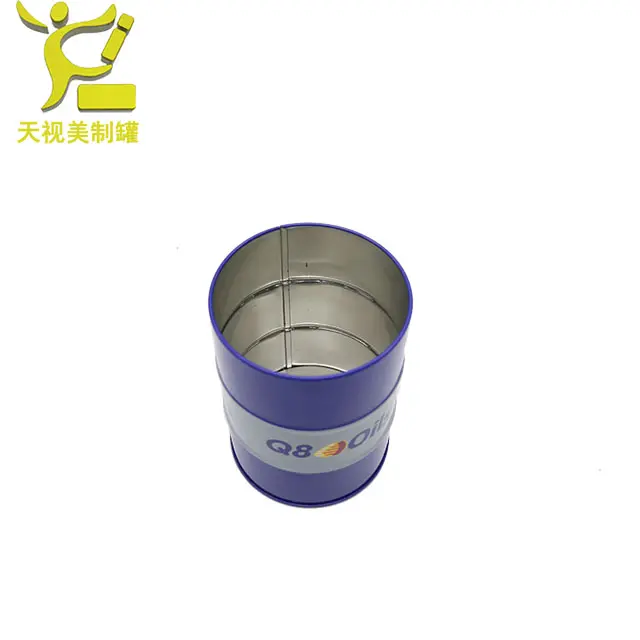 oil drum shaped tin can jar with slip lid metal round holder tin can luxury food packaging metal tin box