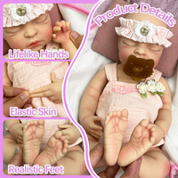 Poupée Reborn Fille en Silicone Ultra Doux de 17 Pouces, Bébé Nouveau-né Réaliste avec Peau Veineuse, Cadeau Confortable et Compagnon Réaliste
