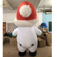 Décoration de Noël, costume de mascotte gonflable en peluche en forme de bonhomme de neige pour les activités de plein air