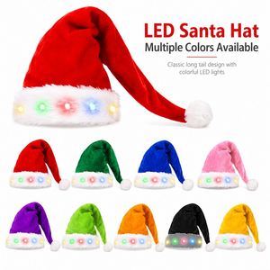Chapeau de Père Noël LED personnalisé avec longue queue, en peluche douce, idéal pour les fêtes, les événements, les cadeaux et les logos personnalisés - Product Image 3