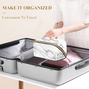 Marble Pattern <b>Makeup</b> Bag Waterproof Cosmetic <b>Case</b> Zipper Toiletry Pouch Portable Travel Organizer - Product Image 6